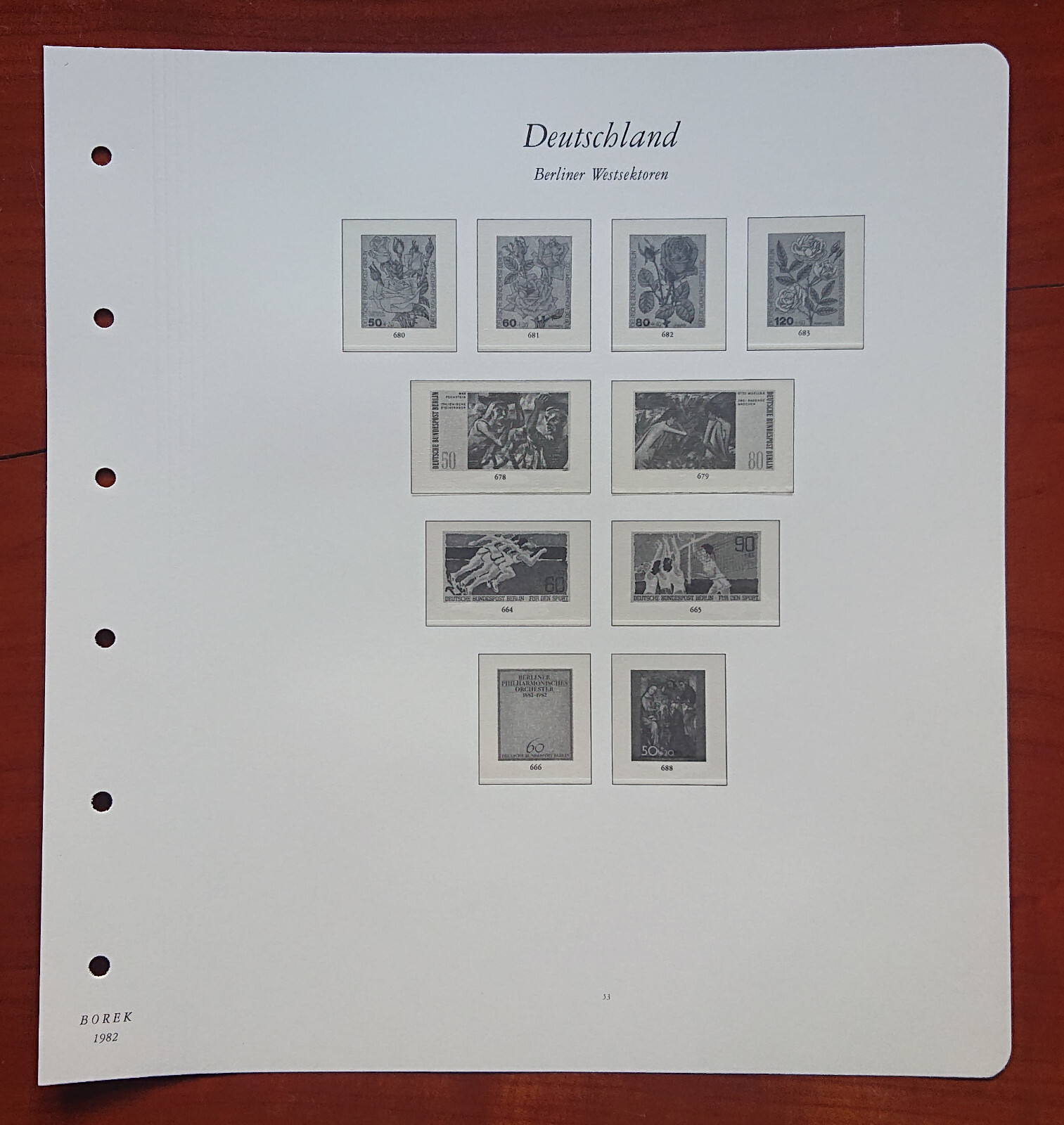 Vordruckblatt Berlin Westsektoren Borek 1982 S.S.53 Plants Sport Orchestra