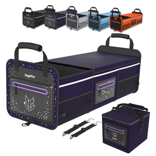 Car Trunk Organizer | Foldable, Waterproof | Trunk X-Large Purple With Ice Pack