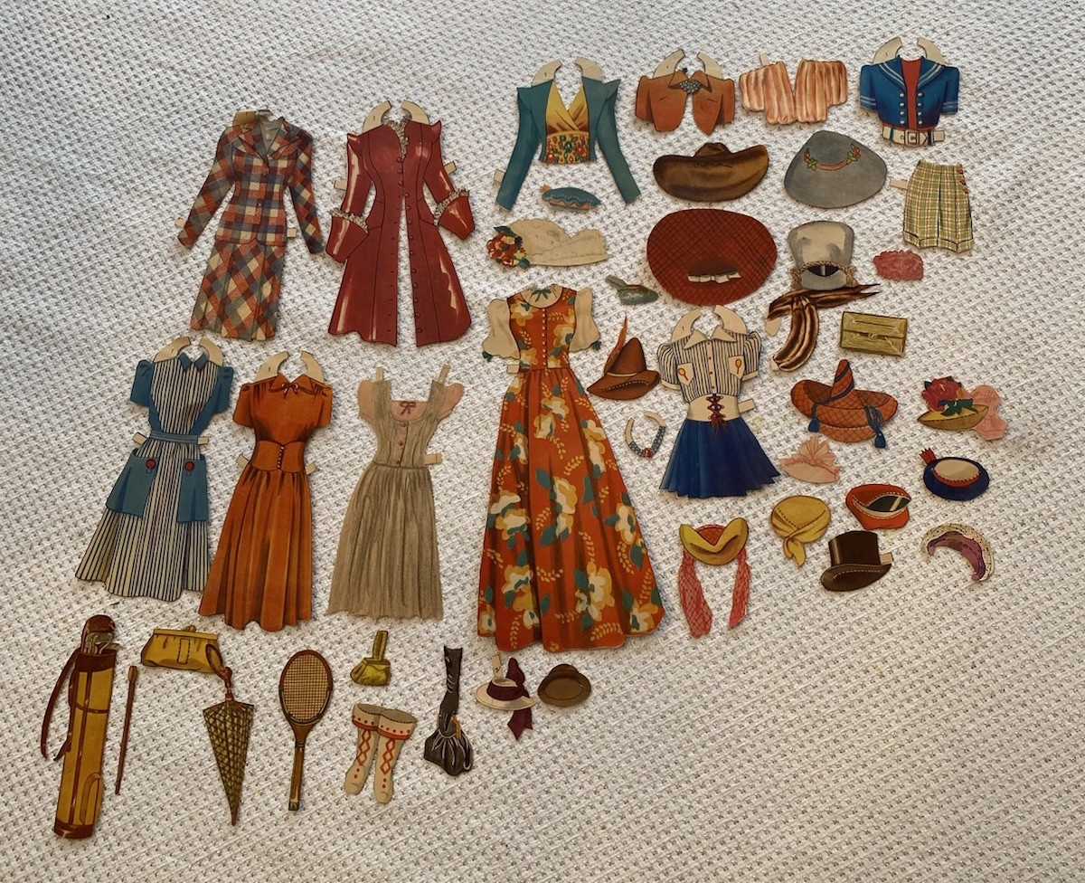 Large Vintage Mixed Lot (94 Pc) Paper Dolls & Clothes 3 Dolls Well Cared For