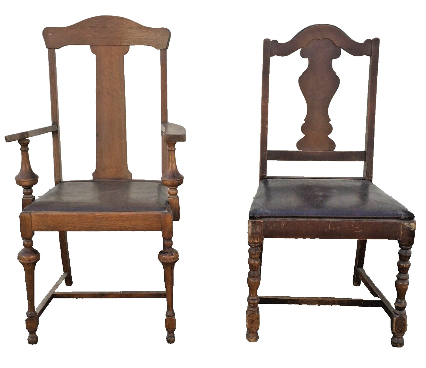 Vintage Spanish Style Brown Side Chair Mismatched Set Damage SHIPPING AVAILABLE 