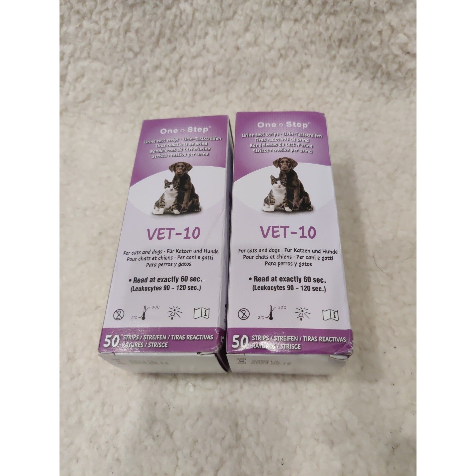 One Step Pet Urine Test Strips, 50 Strips, Urinalysis Parameter Tests (2-pack)