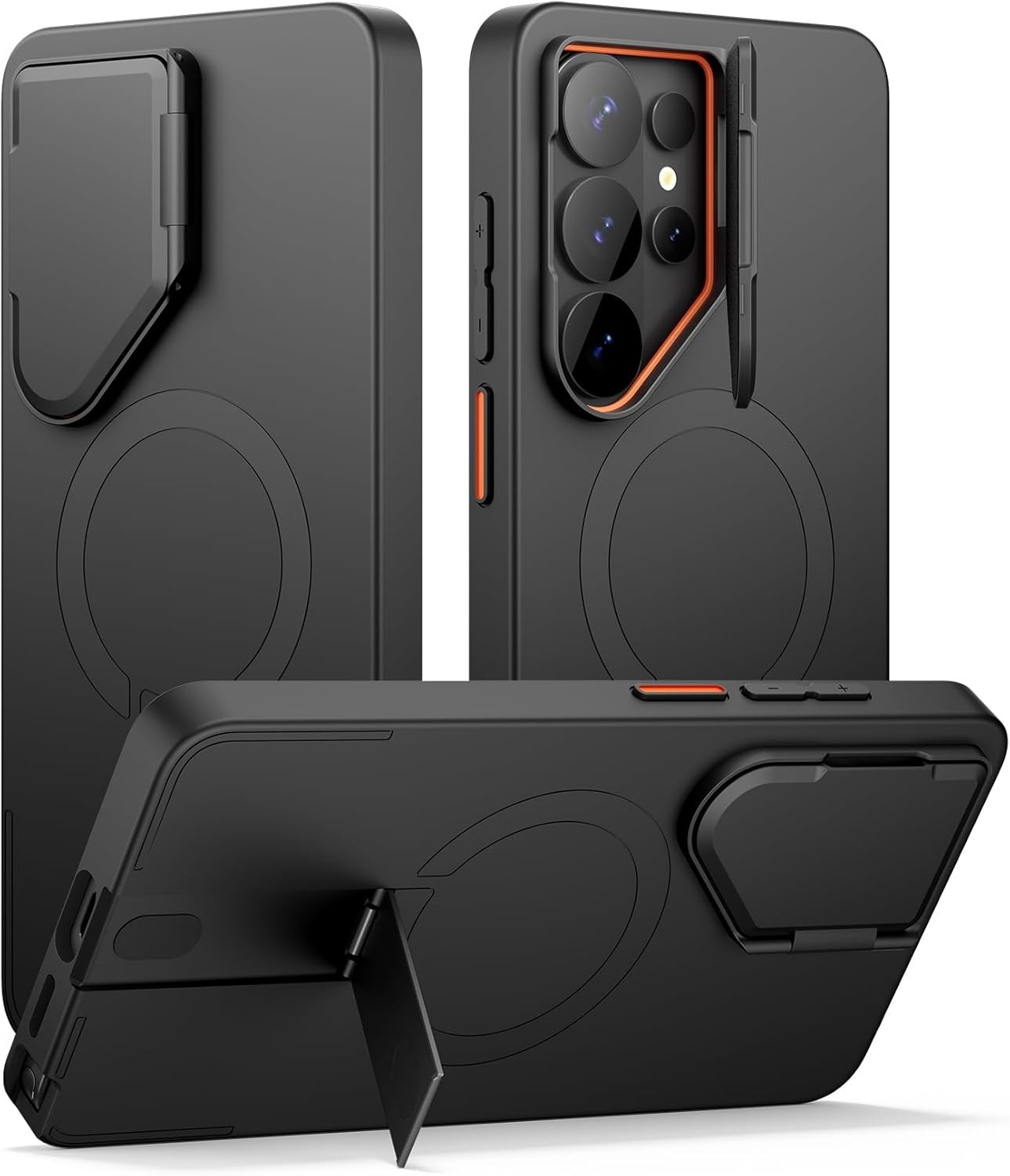 Samsung Galaxy S26 Ultra Phone Case, Magnetic Protective Cover & Kickstand - Bla