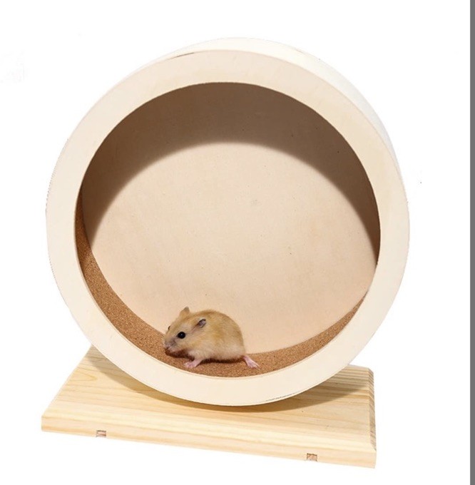 Antiai Hamster Wooden Silent Wheel, Small Animal Exercise Wheel