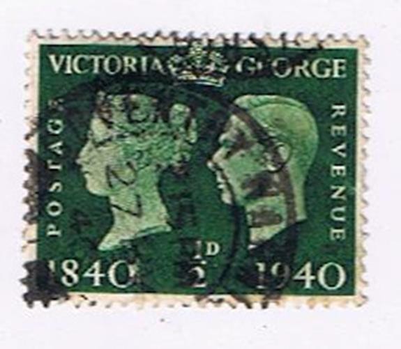 Stamps Great Britain  #252 1/2d Queen Victoria & King George VI 1940 USED