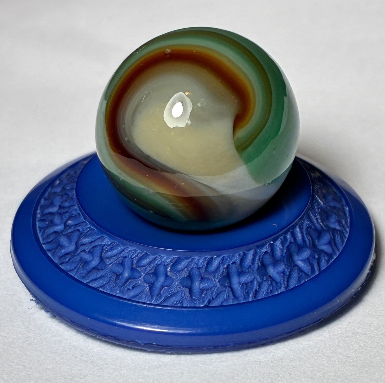 VTG Christensen Agate Corkscrew CAC Swirl Glass Toy Marble Akro .59 Inch