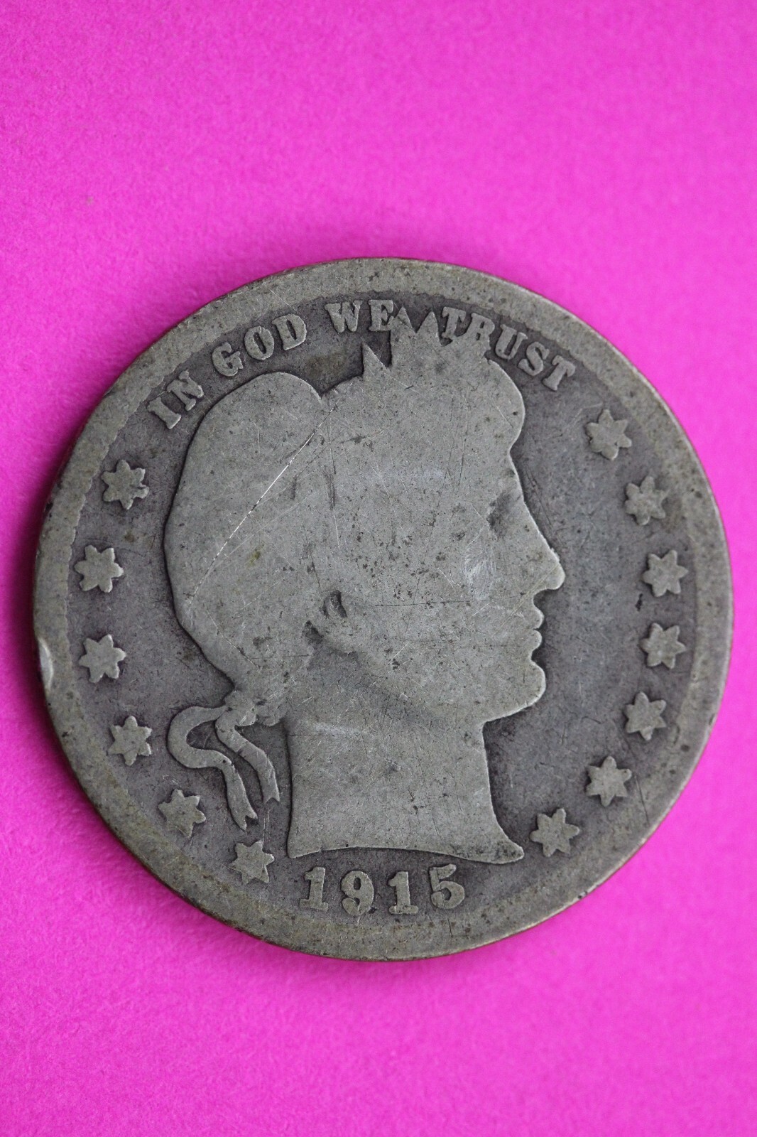 1915 S Barber Liberty Silver Quarter Scarce Guaranteed Authentic Rare Coin 0891