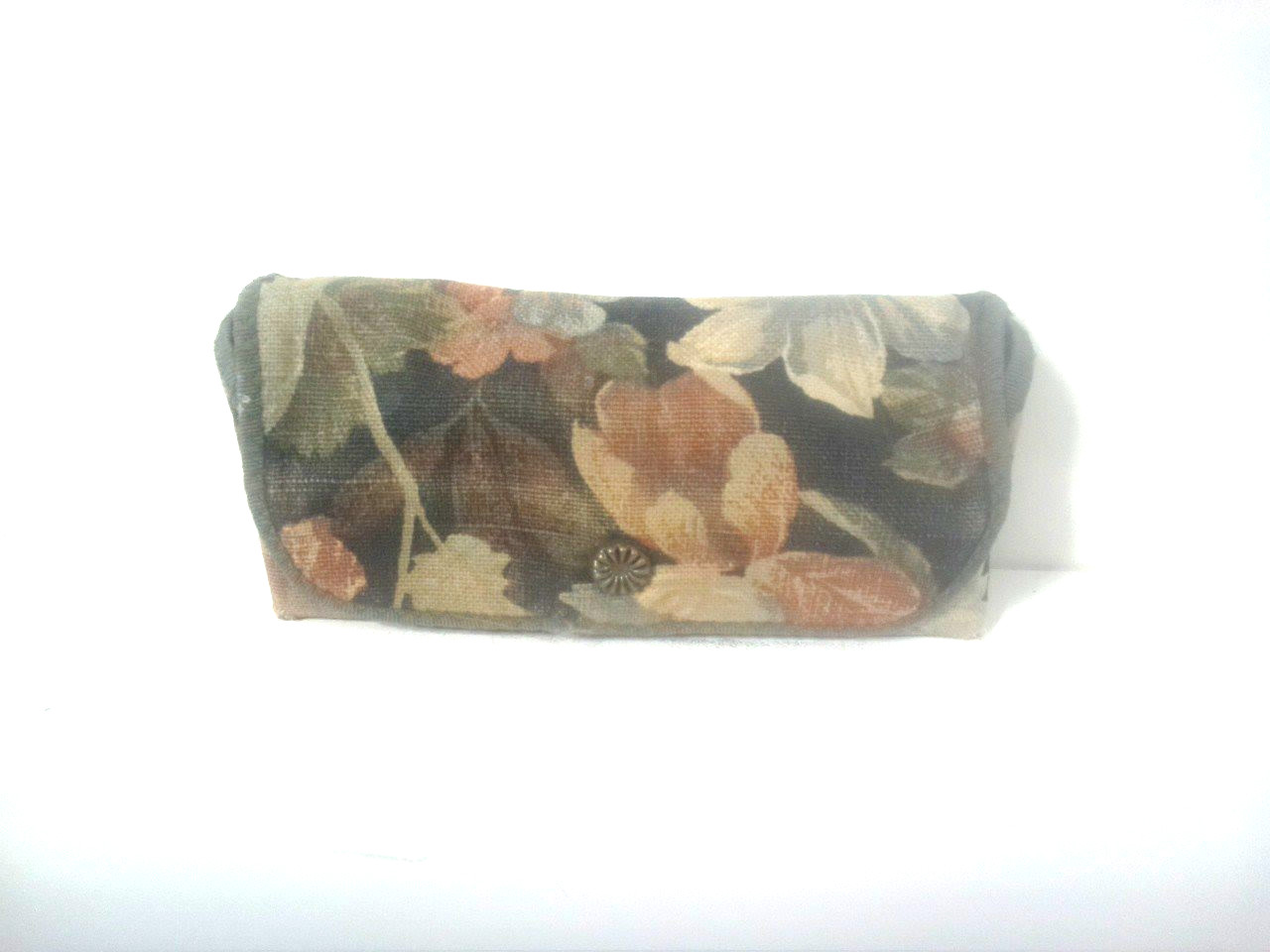 Floral Flower Semi Hard Eyeglass Case w/ Flip Closure Hook & Loop Fastener USED