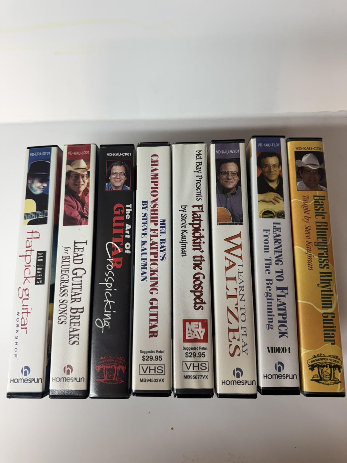 VHS Lot 8 Flatpicking Guitar Instructional Videos Steve Kaufman Dan Crary