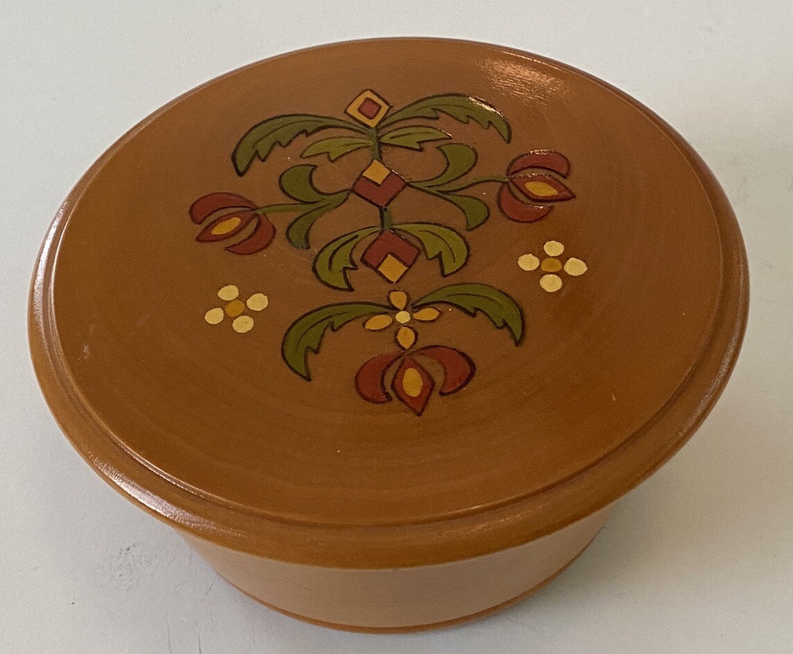 Vintage ~ Rosemailing ~ Hand Painted Wooden Box ~ Trinket Box Signed OOAK