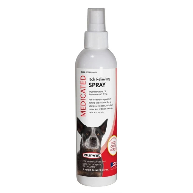 Durvet Medicated Itch Relieving Spray For Dogs Cats Horses