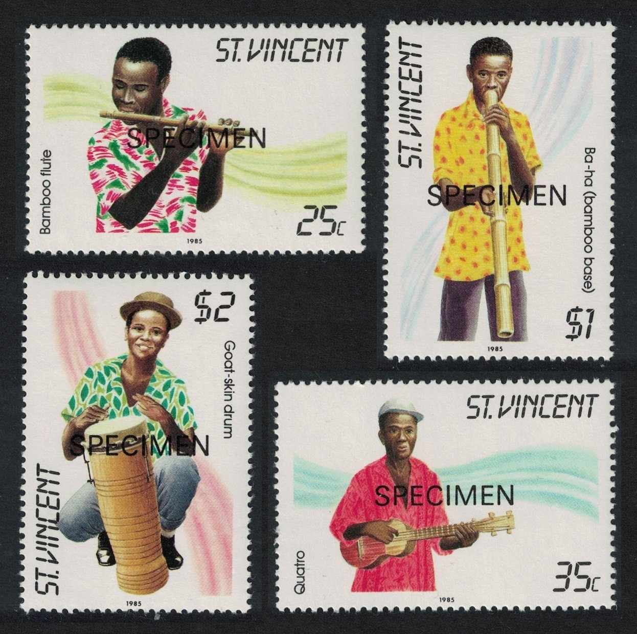 St. Vincent Traditional Musical Instruments 4v SPECIMEN 1992 MNH SG#905-908