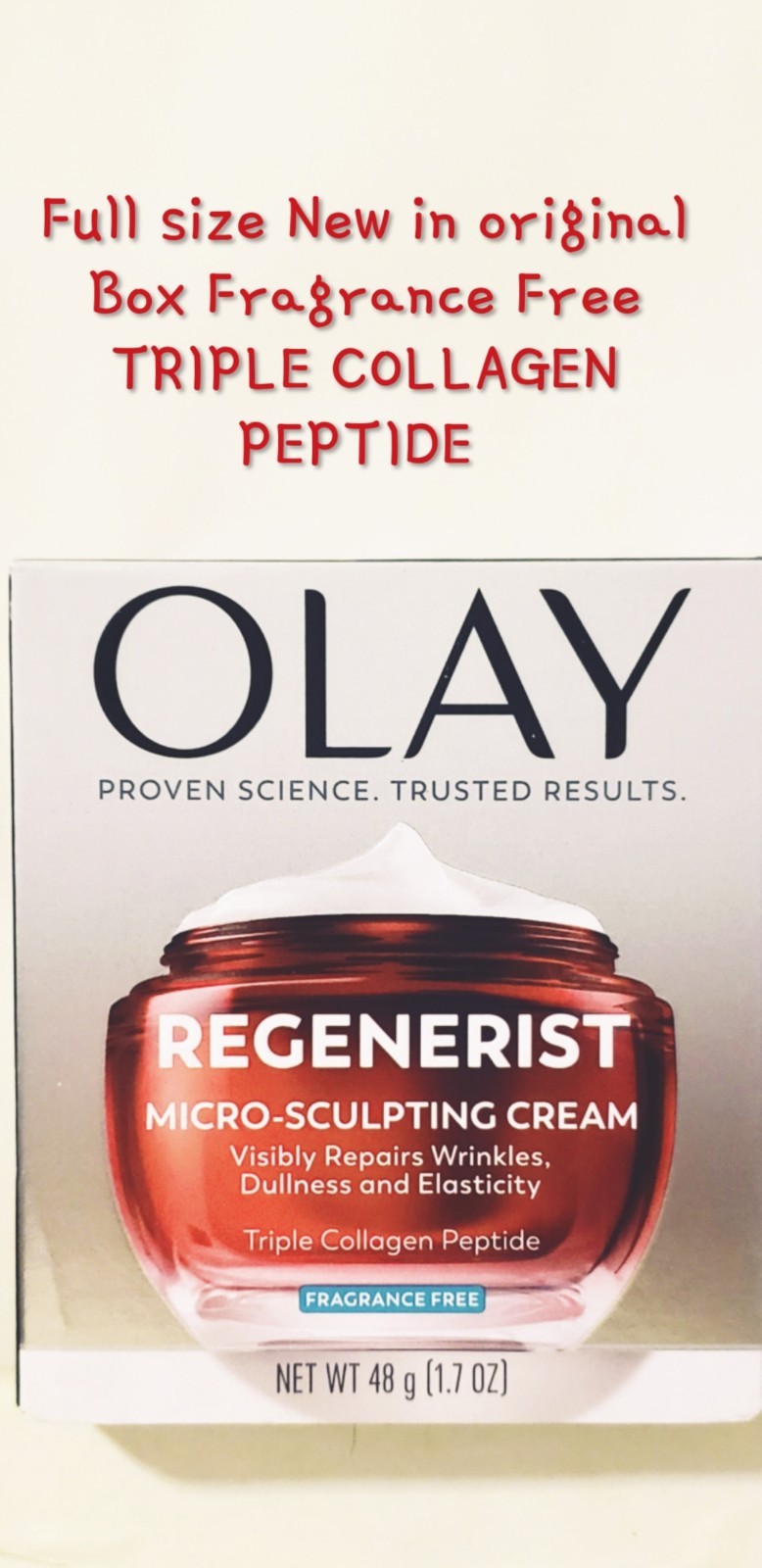 Olay Regenerist Micro-sculpting Cream Triple Collagen Peptide Full Sz New In Box