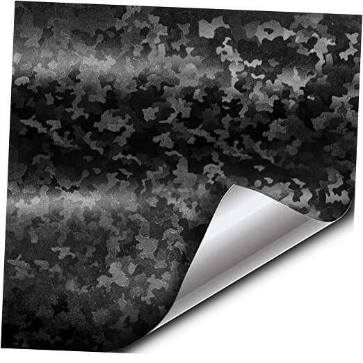 + Black Stealth Small Patternless Camouflage Vinyl Wrap Roll () 1ft x 5ft