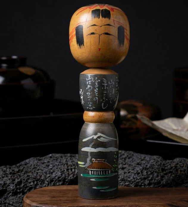 Kokeshi Doll Wooden Japanese Traditional Craft Vintage Folk Art Retro Ornament