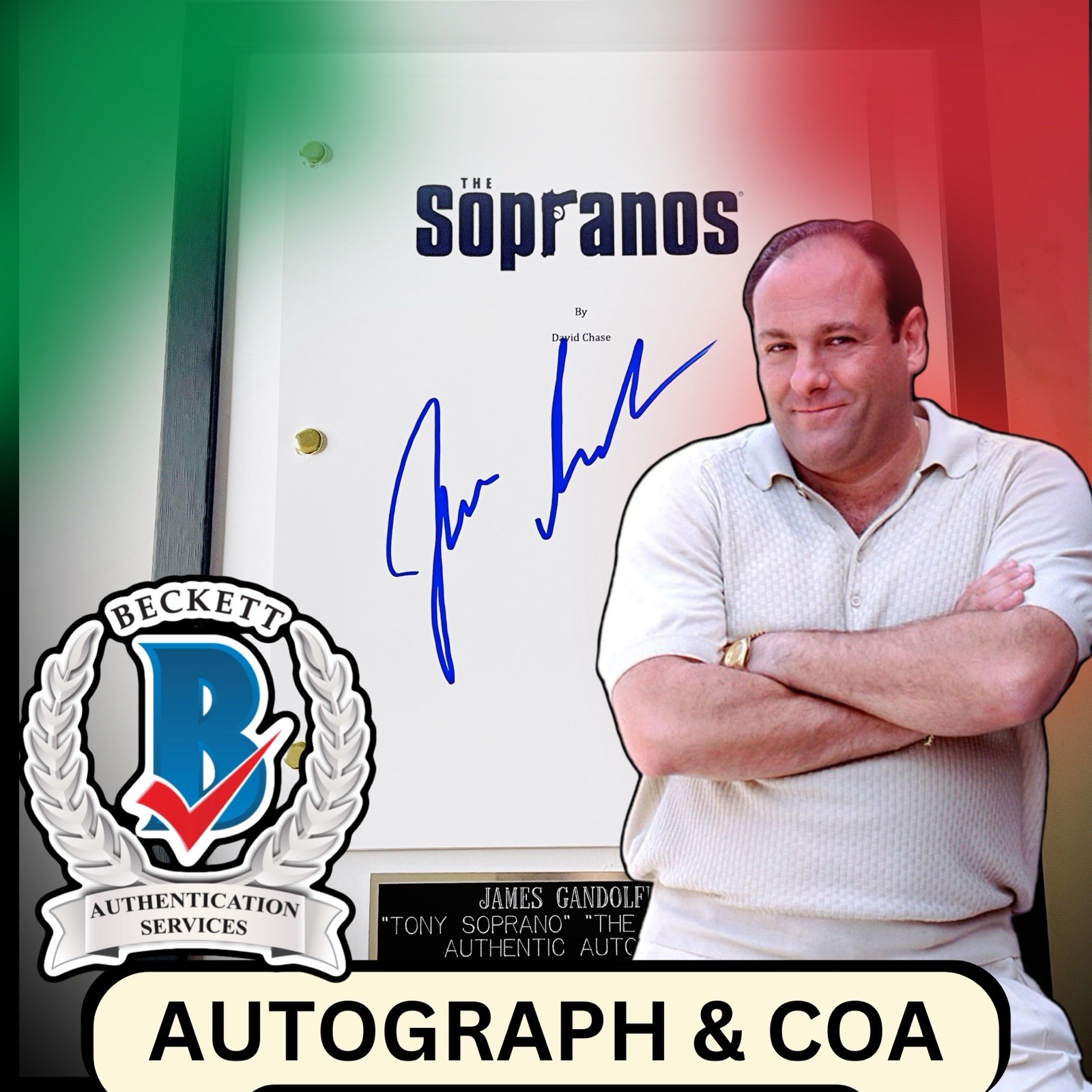 ⭐️ BECKETT James Gandolfini Signed Script Autographed The Sopranos Script W/COA