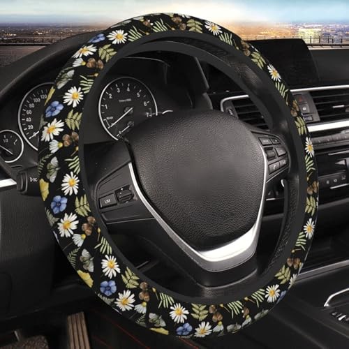 Steering Wheel Cover for Men Women Universal Car Accessories 15 Inch Wildflower