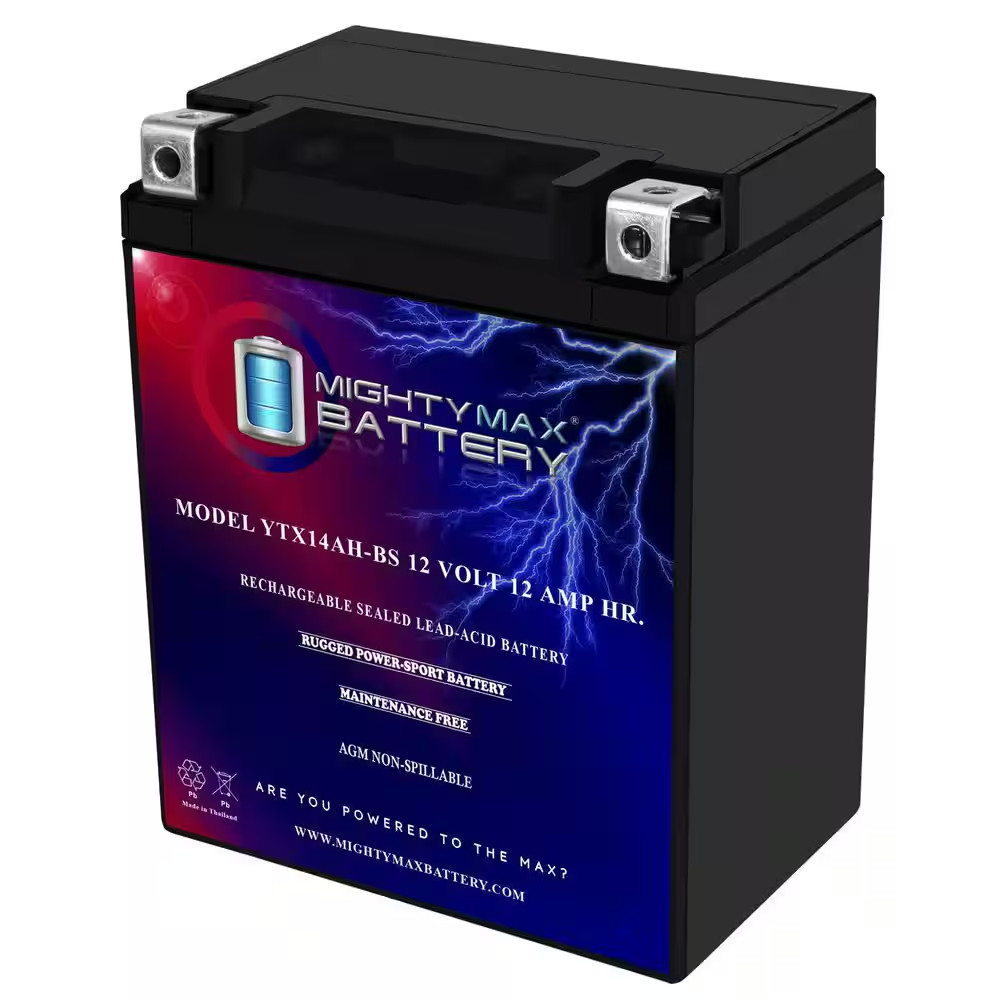 YTX14AH-BS 12-Volt 12Ah Replacement Battery for UB-YTX14AH-BS