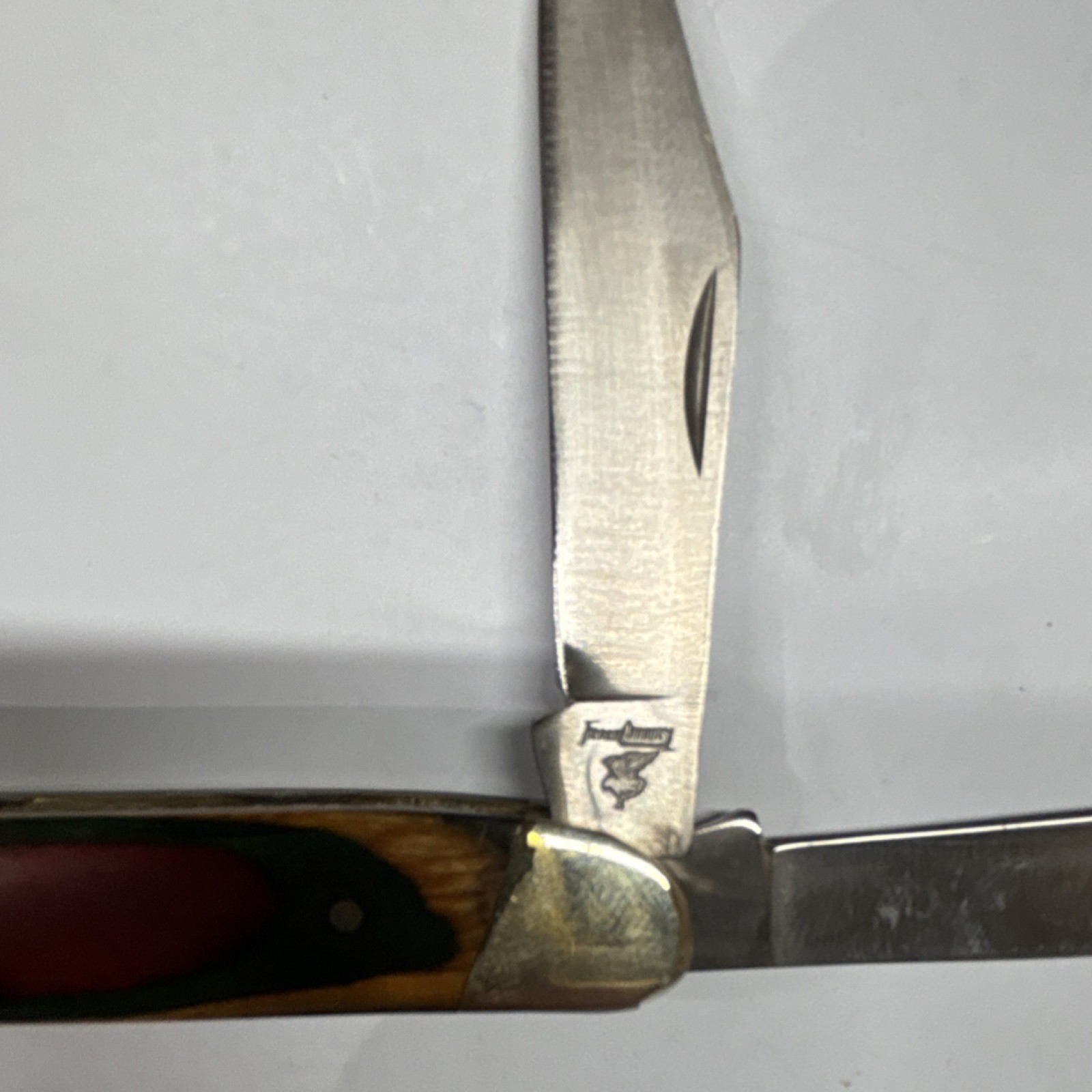 Frost Cutlery Wood Handle Stainless Steel Two-Blade Folding Pocketknife Clip Pen