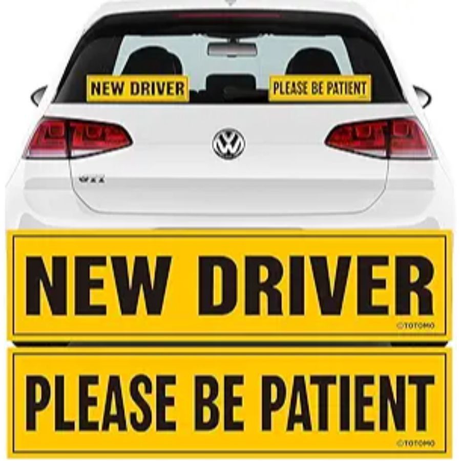 New Driver Sticker for Car – Large 12x3 Adhesive Reflective Vehicle Safety Sign
