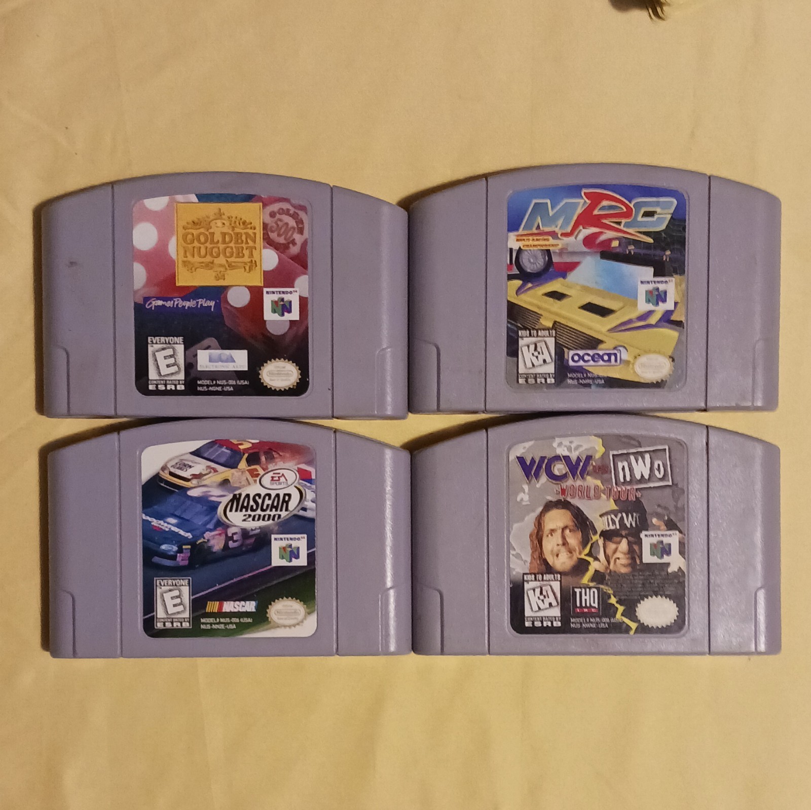 Nintendo 64 Game Cartridge Lot WCW Nascar 2000 MRC golden nugget 