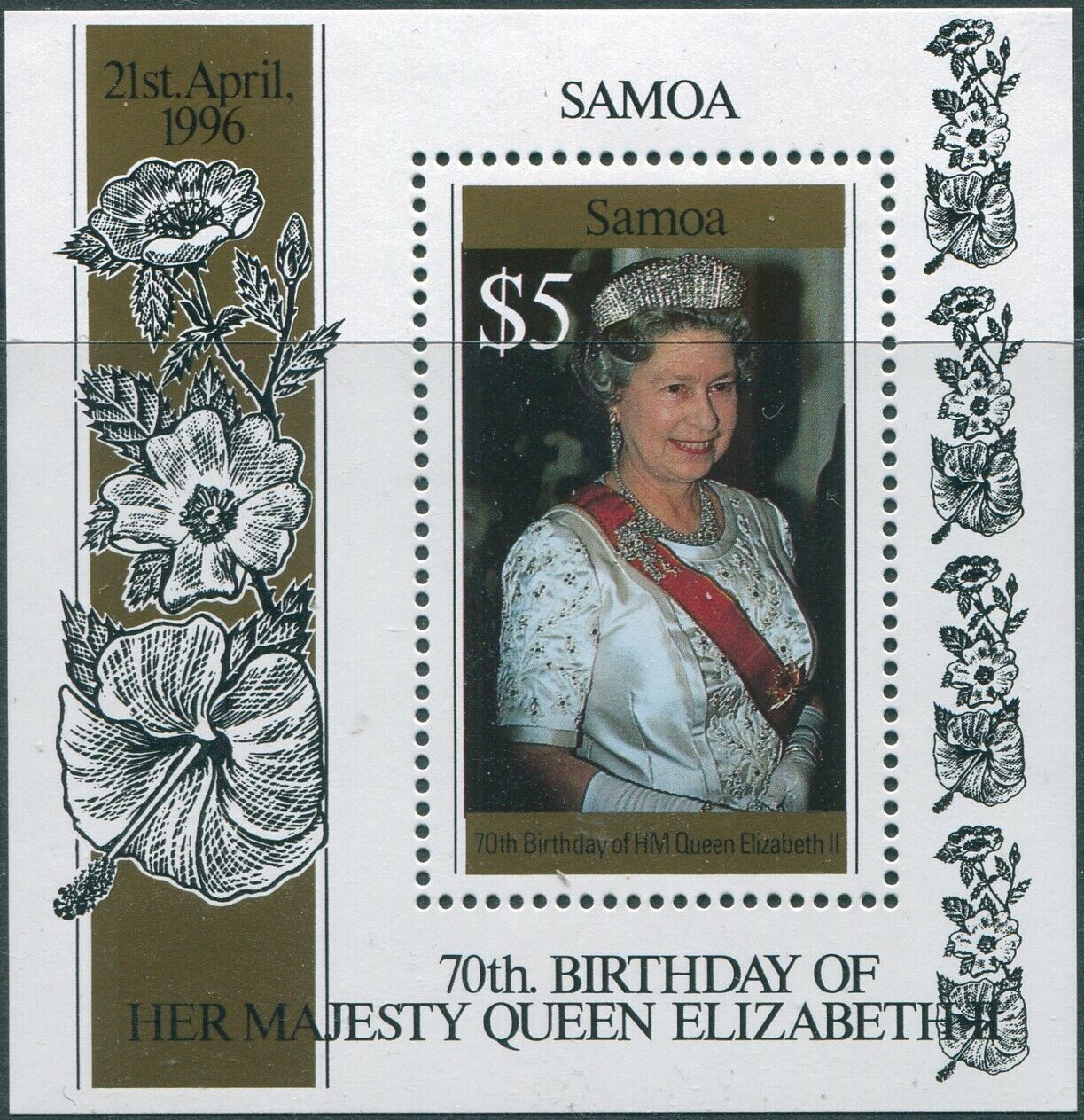 Samoa 1996 SG987 QEII 70th Birthday MS MNH