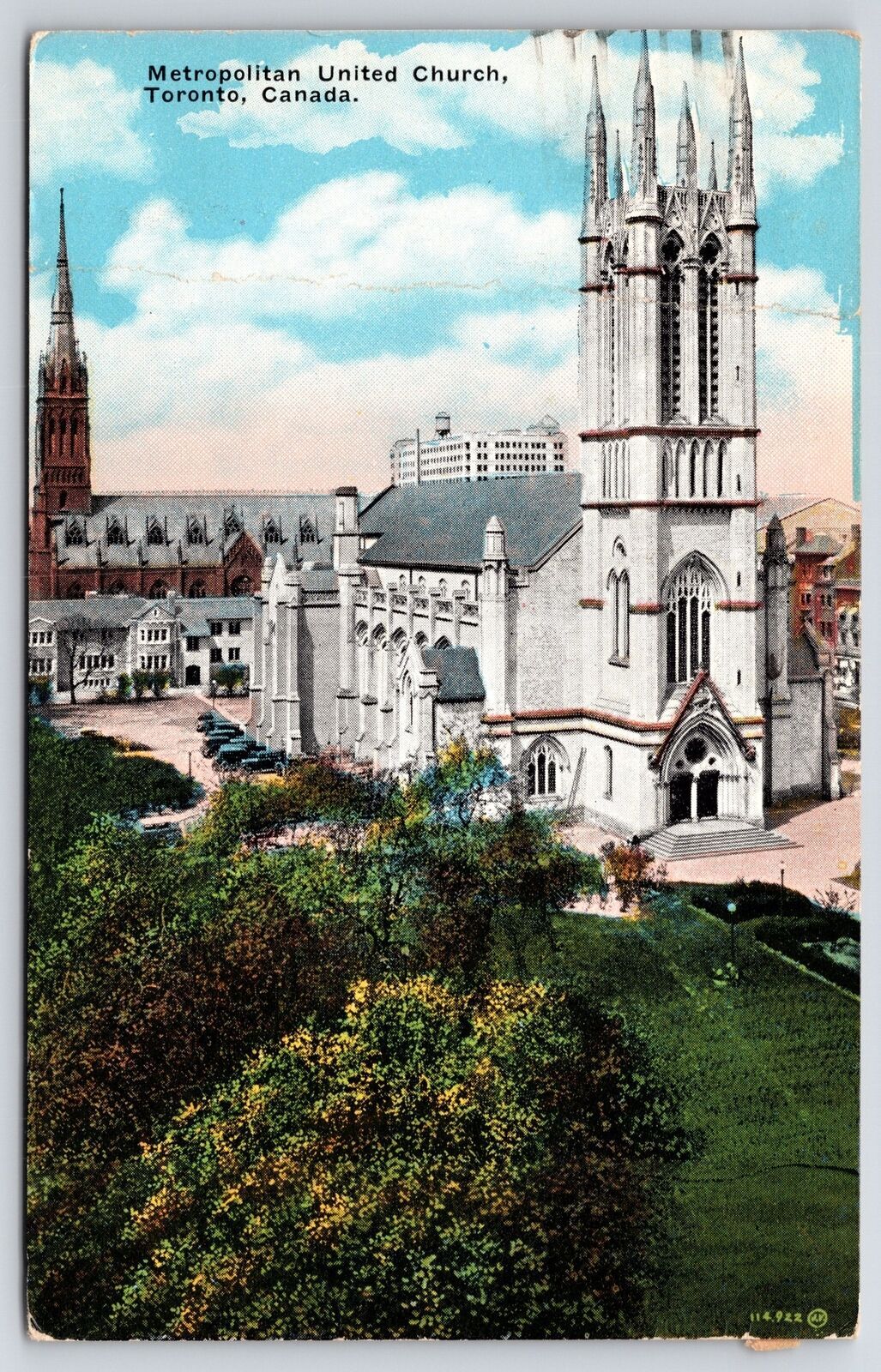 Postcard 1931 Metropolitan United Church Religious Building Toronto Canada CAN