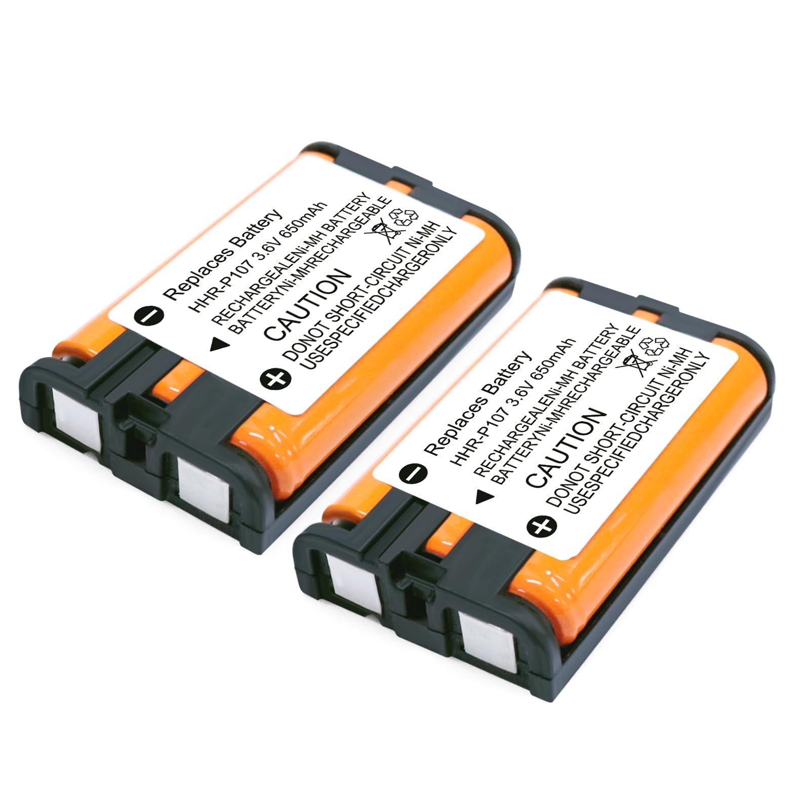 2 Pack HHR-P107 NI-MH Rechargeable Battery for Panasonic 3.6V 650mAh Battery ...