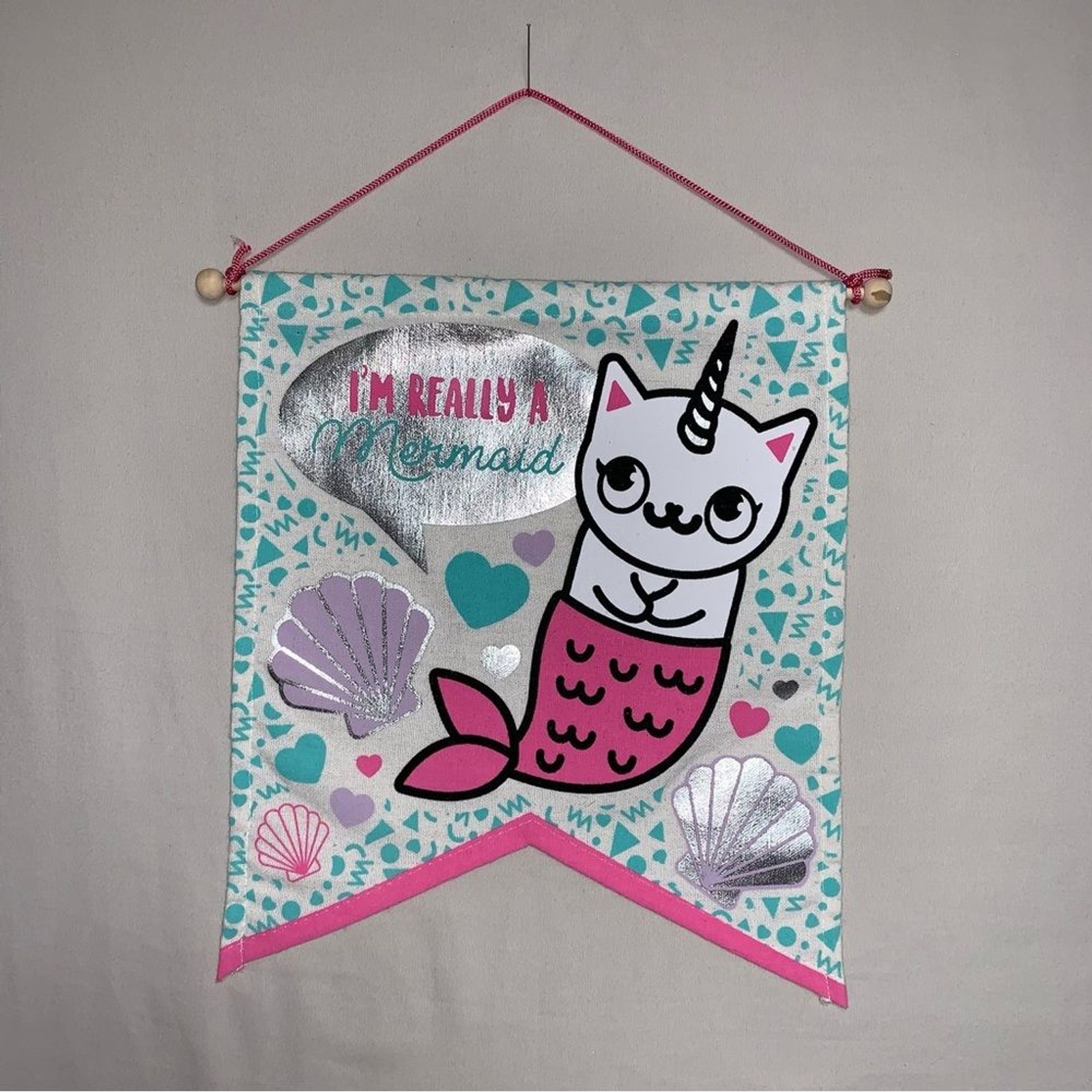 Cat Mermaid Unicorn Purmaid Wall Hanging Home Bedroom Playroom Girl’s Decor Gift