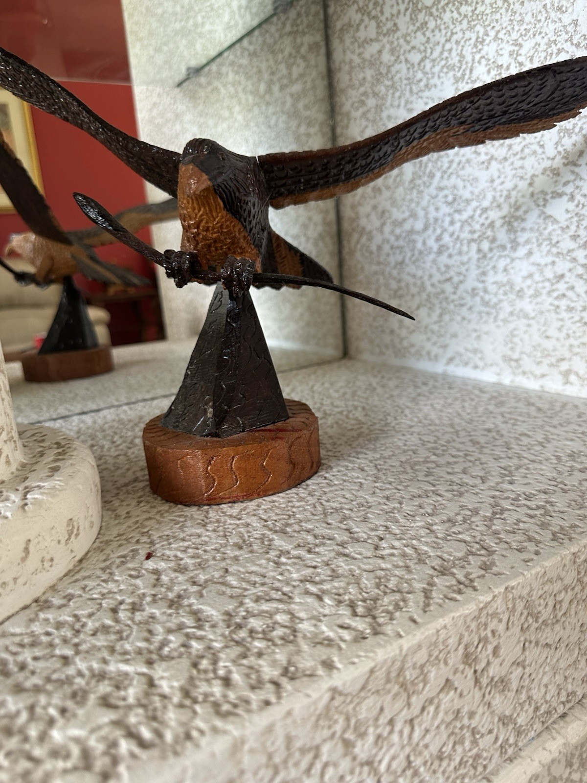 Eagle Carved Out Of Two Tone Wood 