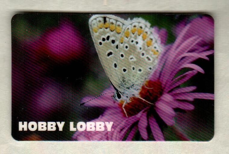 HOBBY LOBBY Butterfly and Purple Daisy ( 2012 ) Gift Card ( $0 )