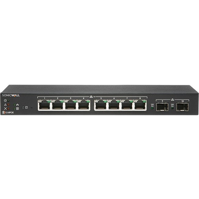 SonicWall 8-Port Ethernet Switch with 2 SFP Ports 3YR Dynamic Support 02SSC8368
