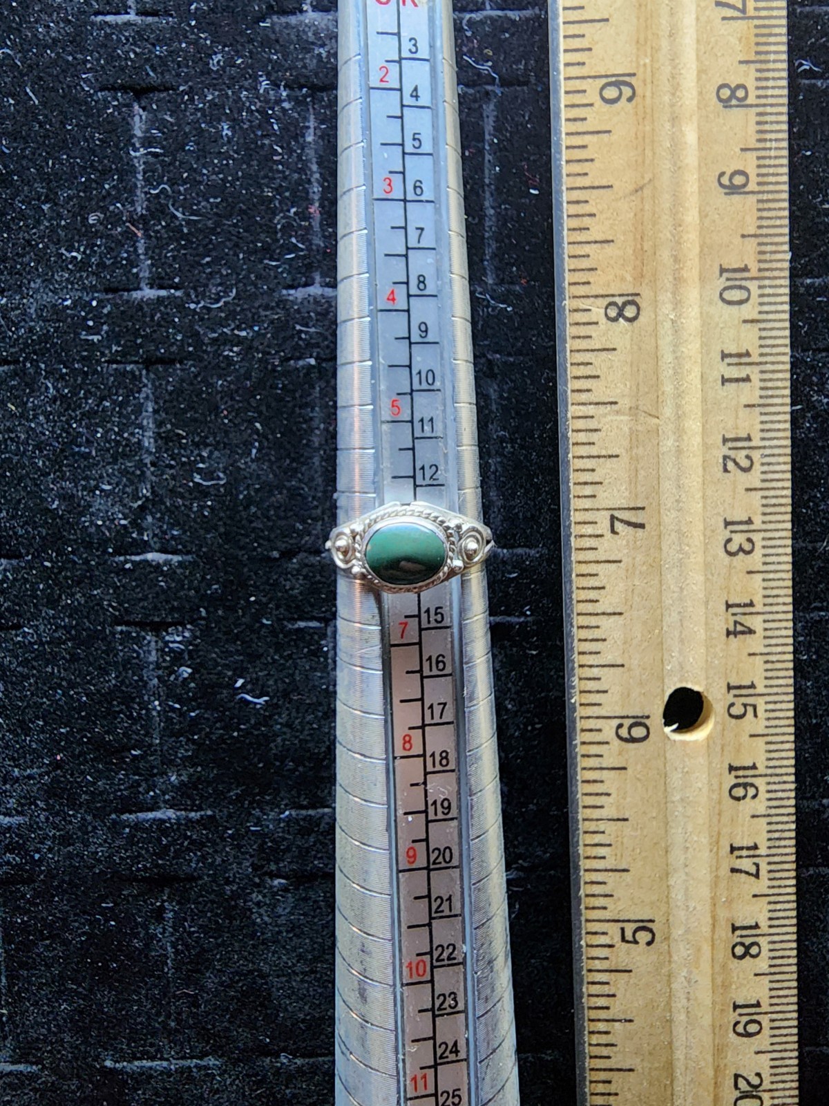 Vintage Native American Sterling Silver/Turquoise Ring Size 6 Marked/Tested+