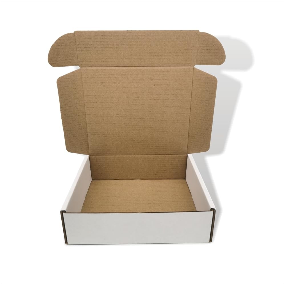 25 PCS 7x6x2 Inch Small Shipping Box Mailers White Corrugated Cardboard