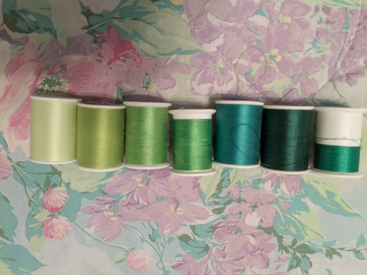 Coats & Clark All Purpose various shades of green Sewing Thread Lot of 7 spools
