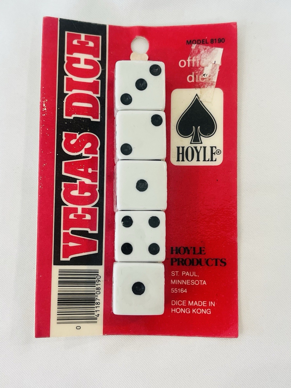 Vintage Dice Pack Of 5 Game Replacement New Old Stock Hong Kong