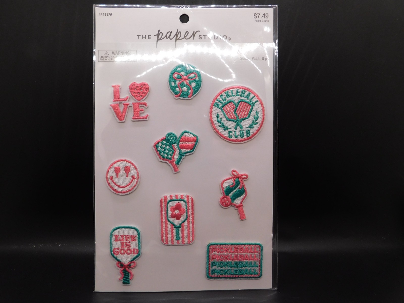 The paper studio Pickleball sticker patch 9pc