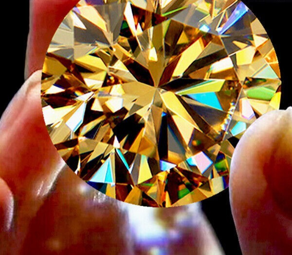 5.CT Natural Yellow Color Diamond  Round Cut VVS1 D Grade 1 Free Gift Certified