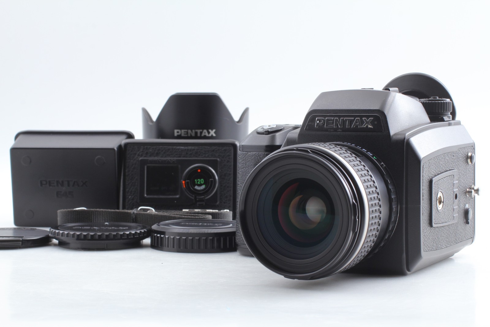 [N MINT w/ Hood] Pentax 645NII 645N II 120 Film Back SMC FA 45mm f2.8 Lens JAPAN