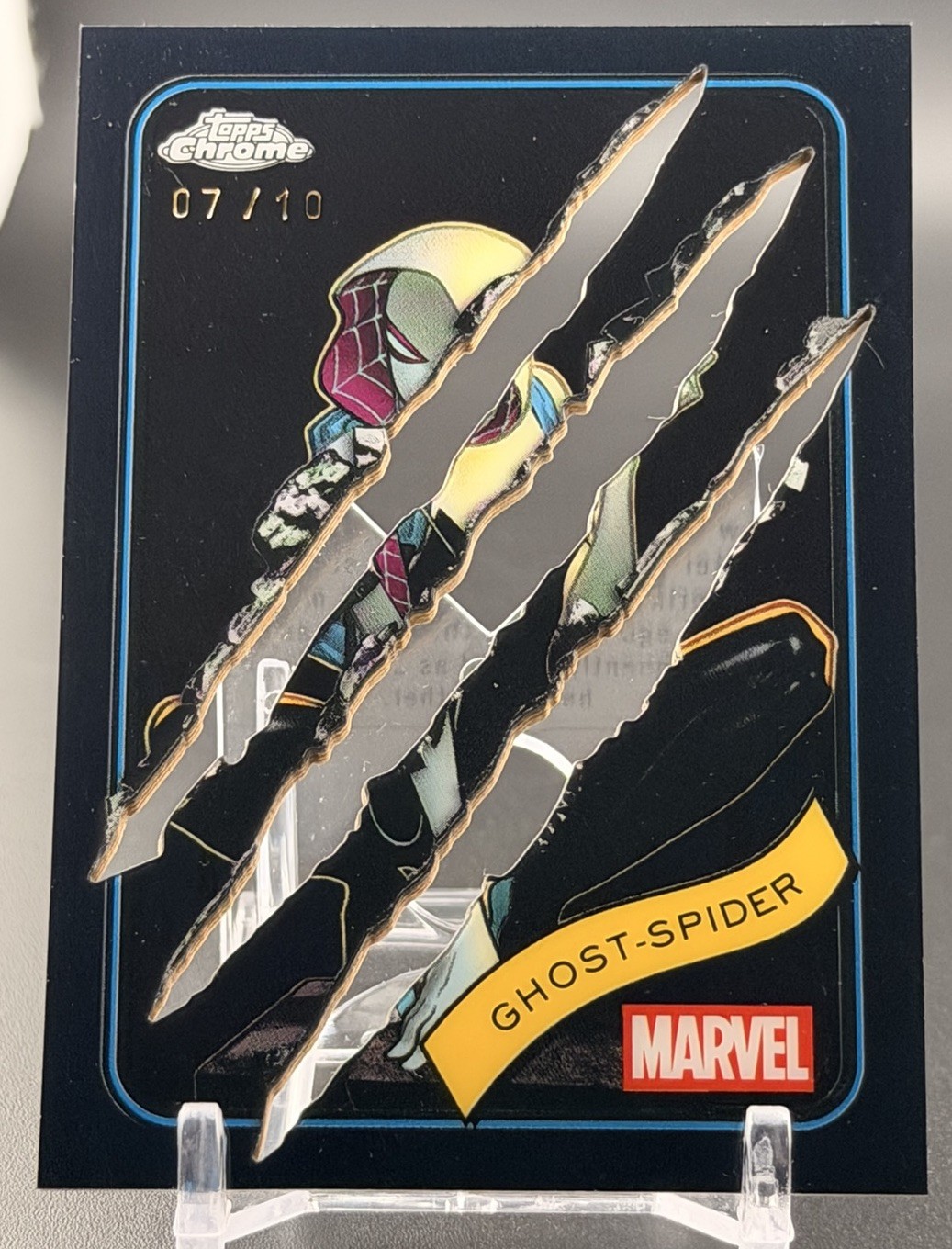 2025 Topps Chrome Marvel - GHOST SPIDER - Clawed Chrome Black Refractor /10 #29
