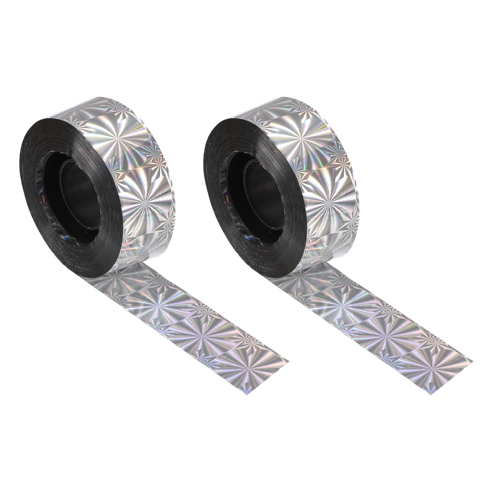 Bird Scare Tape,262 ft x 1 in PET Reflective Tape Ribbon Laser Flower,2 Roll