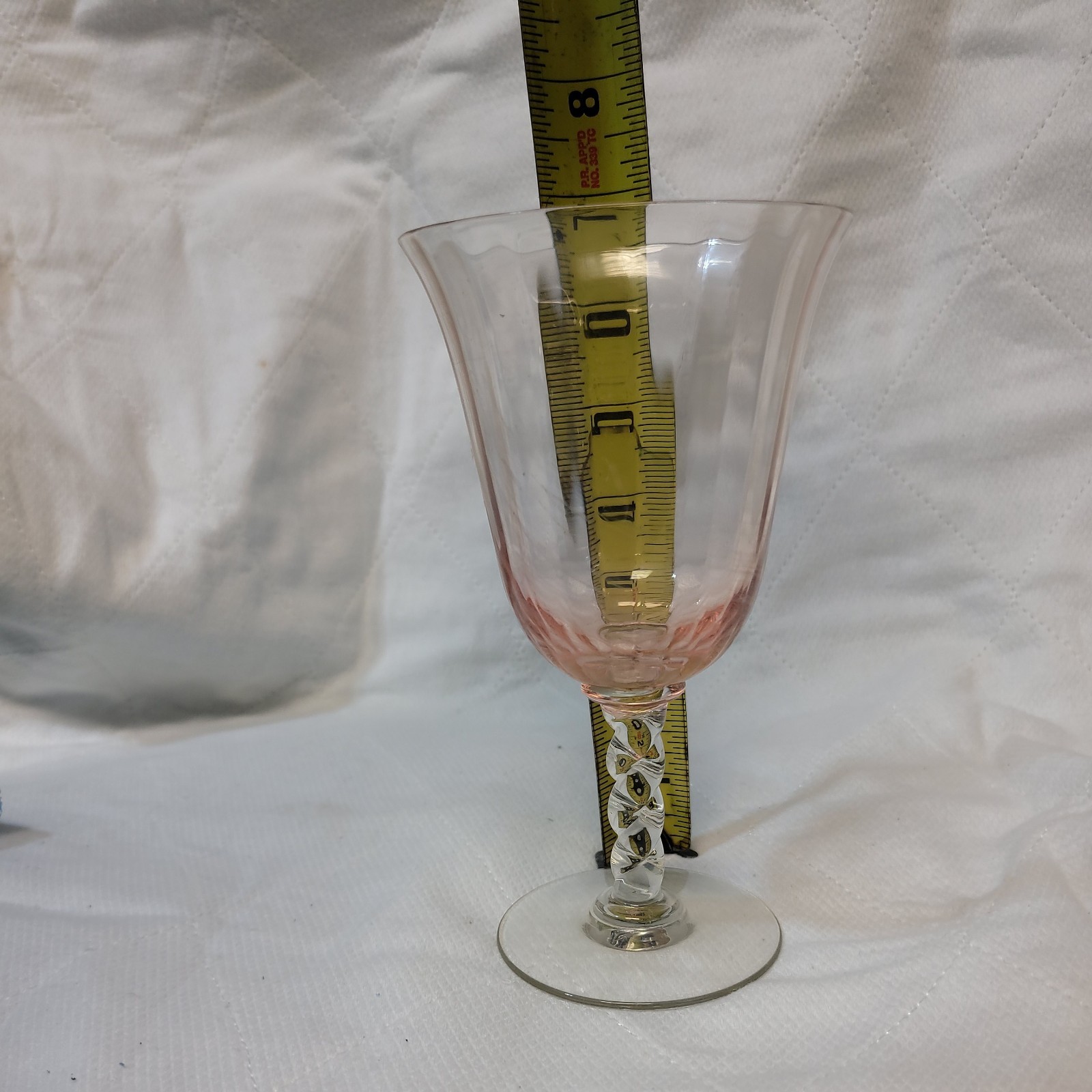  Pink Twisted Stem glass
