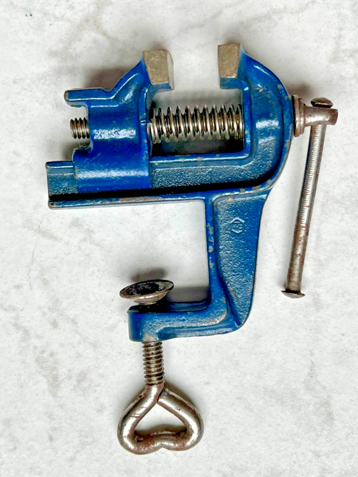 Vintage Hobby Bench Jeweler Vise Anvil Clamp 1 1/2" Jaw Portable Spring Loaded