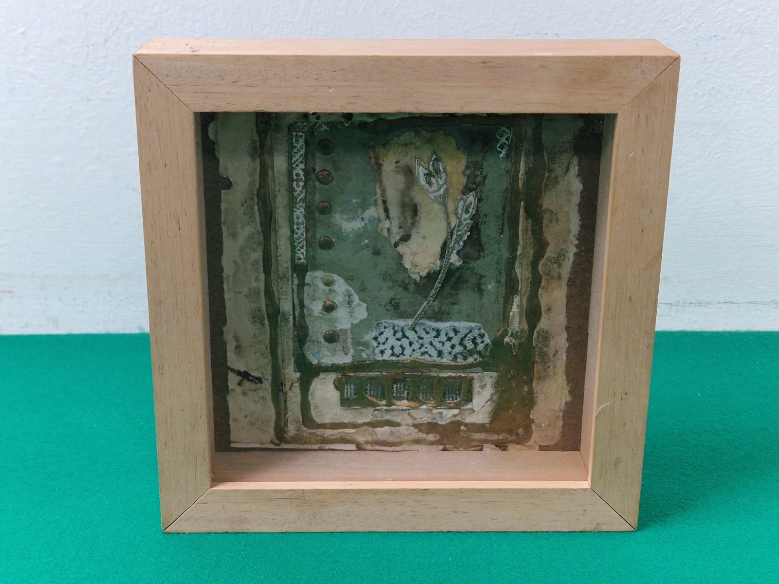 Small Framed Collage Art Flower by the Artist Maureen Gamble