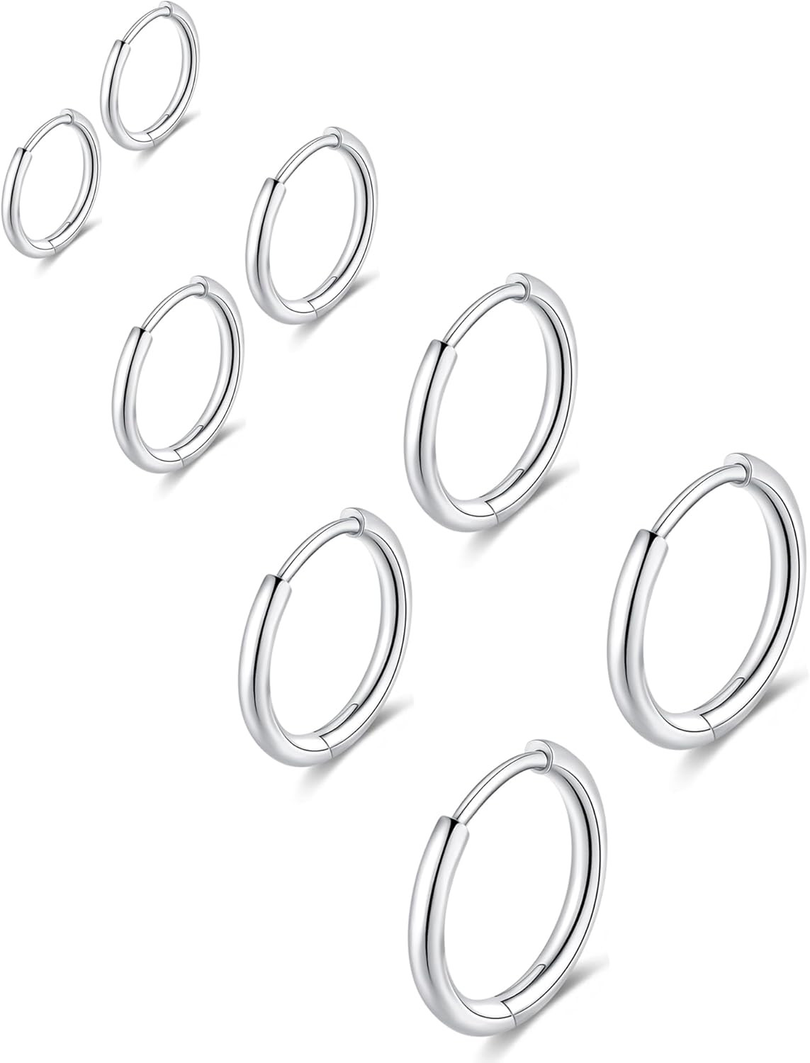 316L Surgical Stainless Steel Huggie Hoop Earrings 6Mm 8Mm 10Mm 11Mm 12Mm 14Mm H