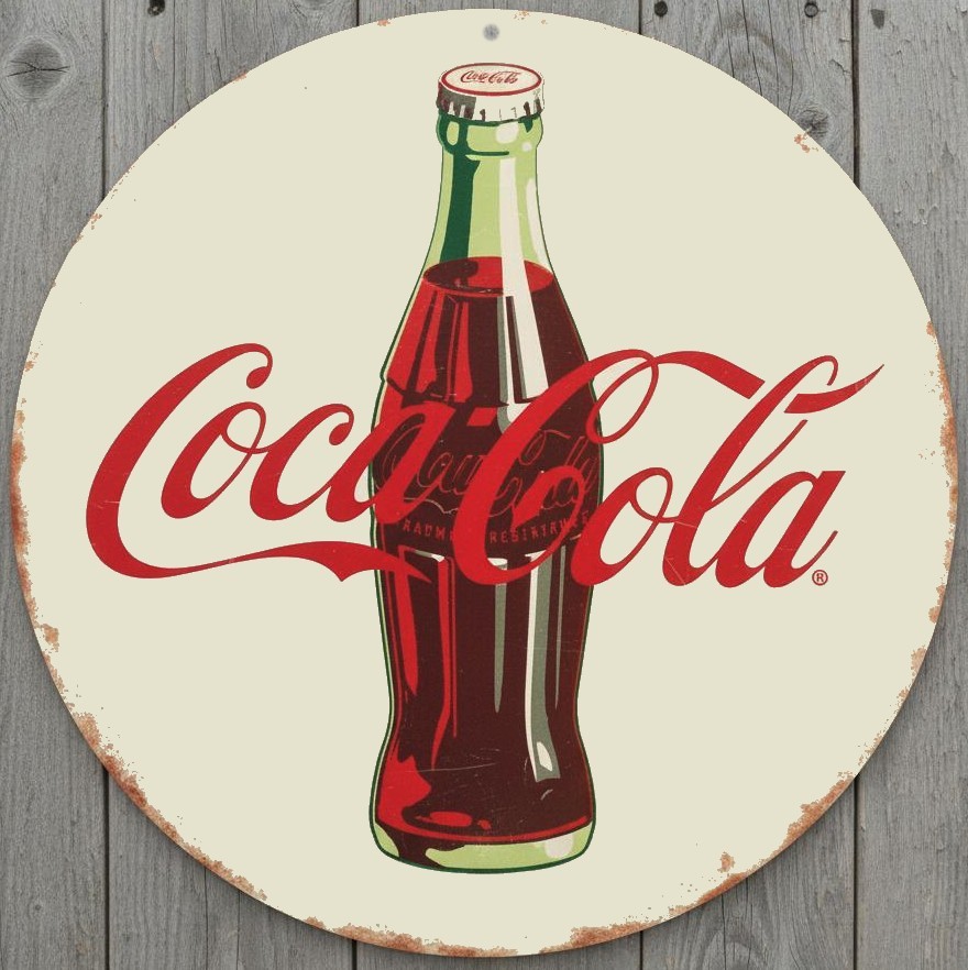 Coca-Cola Coke 12" Diameter Vintage Novelty Metal Sign Made In USA New!