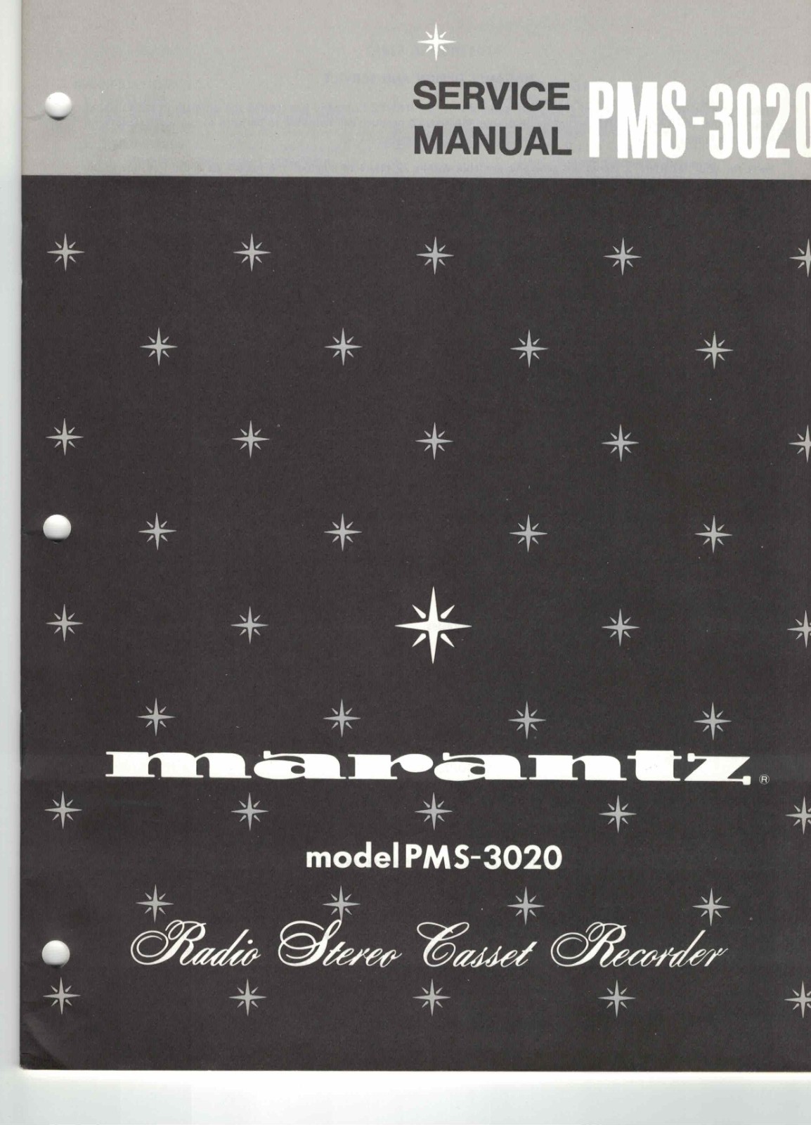 Marantz PMS-3020 Cassette  Service Manual *Original*