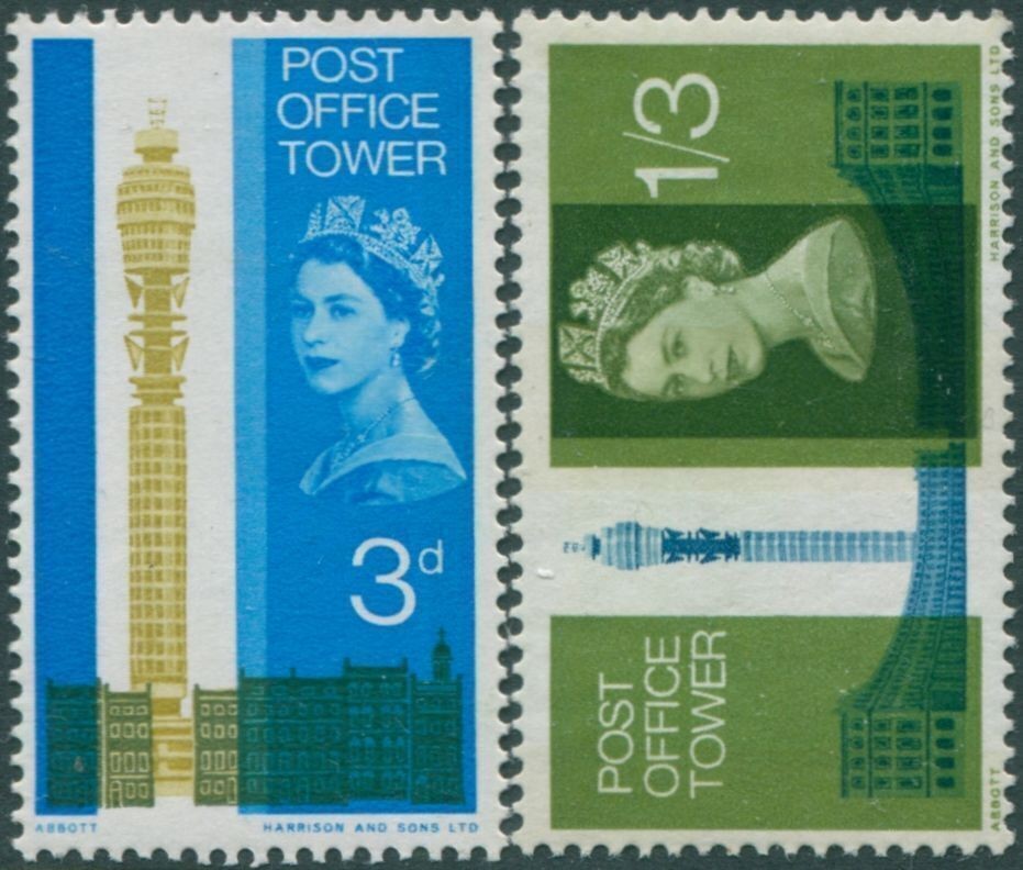 Great Britain 1965 SG679-680 QEII Post Office Tower set MNH