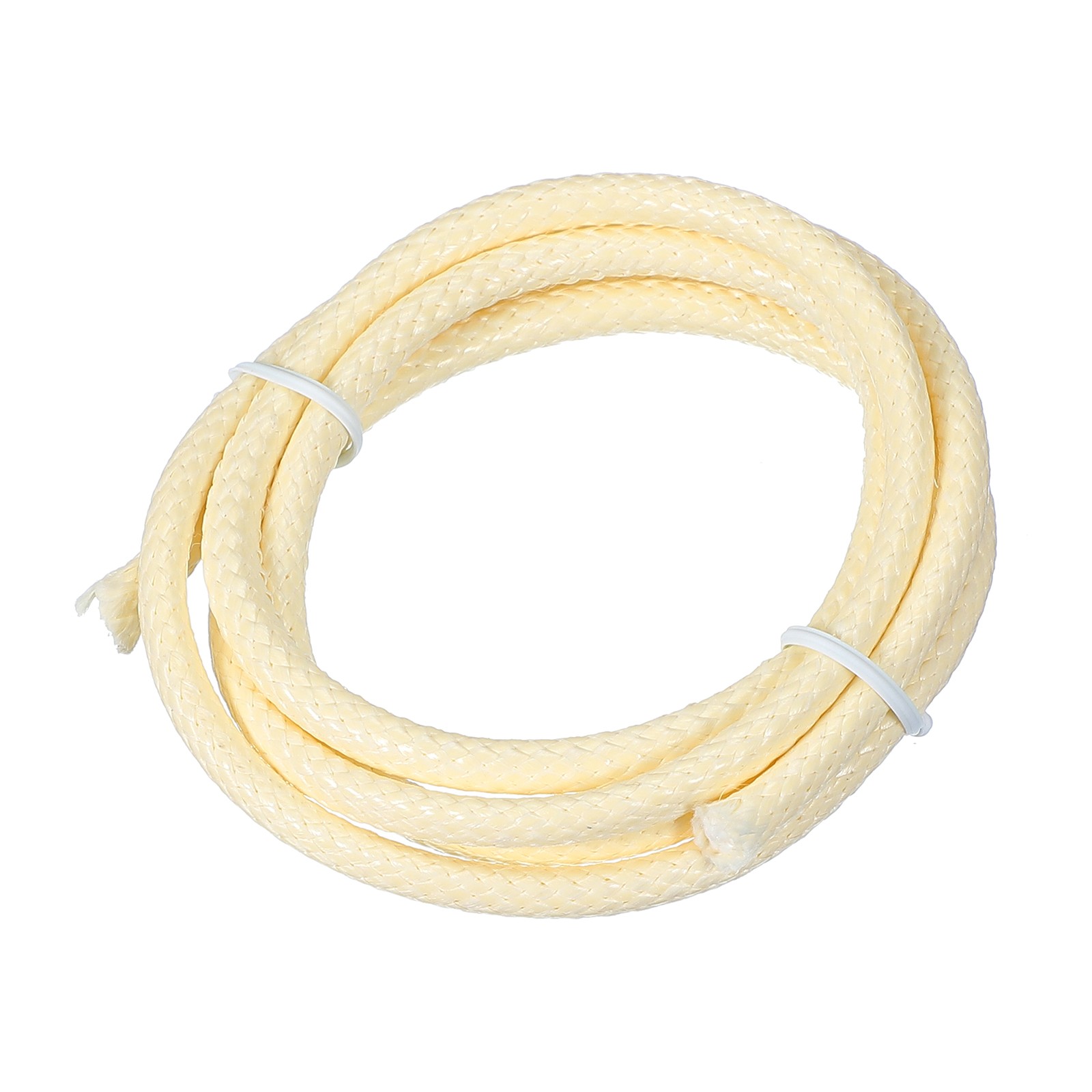 5mm Round Braided Leather Cord Leather Strap for Jewelry Making, Beige (1.1Yd)