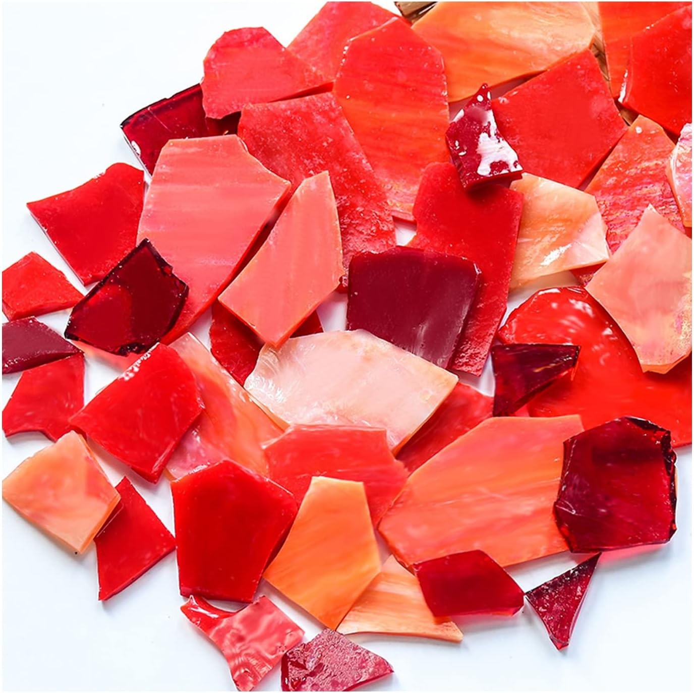 Large Broken Mosaic Glass Pieces for Crafts, Bulk Stained Glass Sheets Mosaic Ti