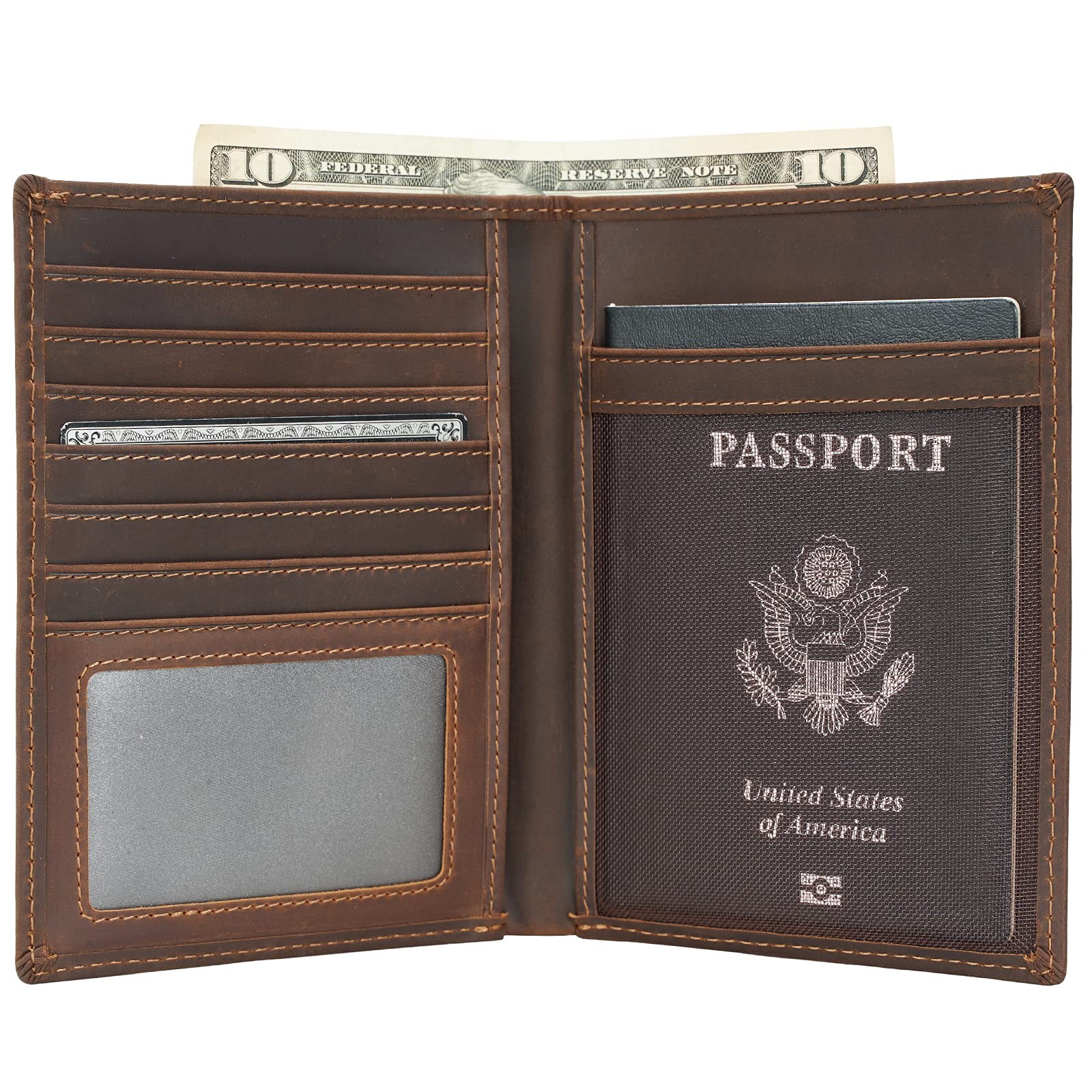 Polare Luxury RFID Blocking Leather Passport Holder Travel Wallet For Men and...